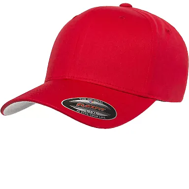 Flexfit 5001 V-Flex Twill / Structured Mid-Profile in Red front view