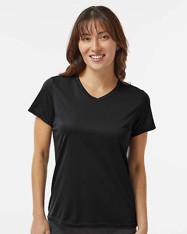 1790 Augusta Sportswear Women's Wicking T-Shirt in Black front view