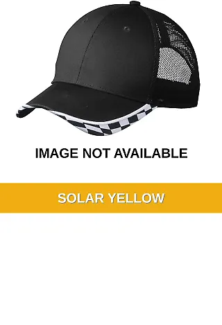 C903 Port Authority® Checkered Racing Mesh Back C Solar Yellow front view