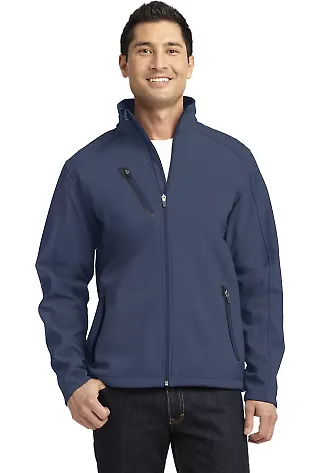 J324 Port Authority® Welded Soft Shell Jacket Dress Blue Nvy front view