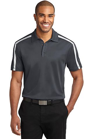 K547 Port Authority® Silk Touch™ Performance Co in Steel gy/white front view