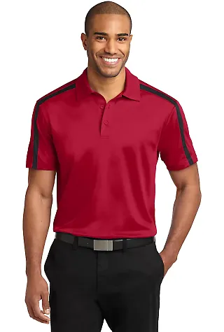 K547 Port Authority® Silk Touch™ Performance Co Red/Black front view