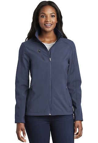 L324 Port Authority® Ladies Welded Soft Shell Jac in Dress blue nvy front view