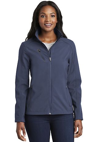 L324 Port Authority® Ladies Welded Soft Shell Jac in Dress blue nvy front view