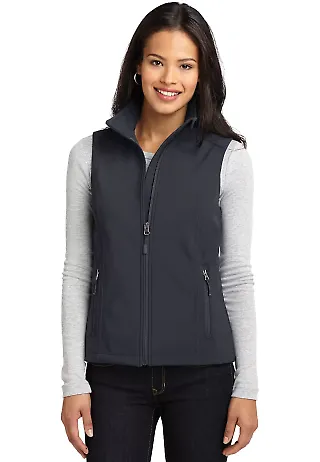 L325 Port Authority® Ladies Core Soft Shell Vest Batlshp Grey front view