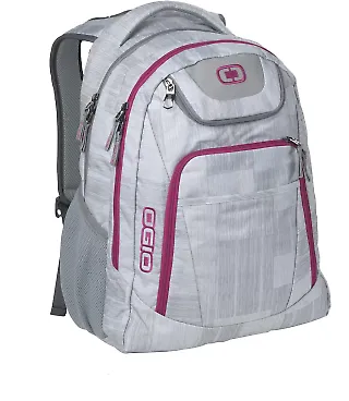 411069 OGIO Excelsior Pack Blizzard/Pink front view