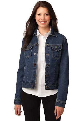 L7620 Port Authority® Ladies Denim Jacket in Denim front view