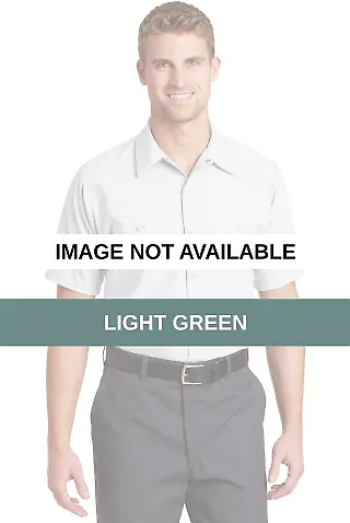 SP24 Red Kap - Short Sleeve Industrial Work Shirt Light Green front view