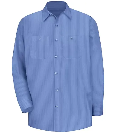 CS10 Red Kap - Long Sleeve Striped Industrial Work Petrol Bl/Navy front view