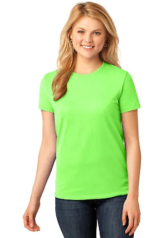 LPC54 Port & Company® Ladies 5.4-oz 100% Cotton T Neon Green front view