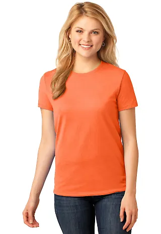 LPC54 Port & Company® Ladies 5.4-oz 100% Cotton T Neon Orange front view