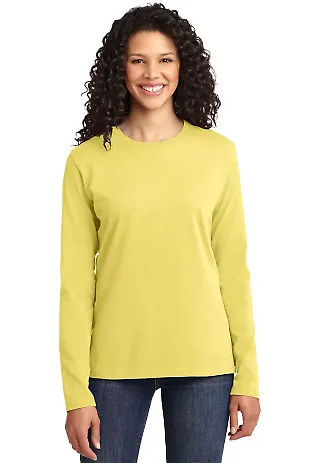 LPC54LS Port & Company® Ladies Long Sleeve 5.4-oz Yellow front view