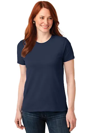 LPC55 Port & Company® Ladies 50/50 Cotton/Poly T- Navy front view