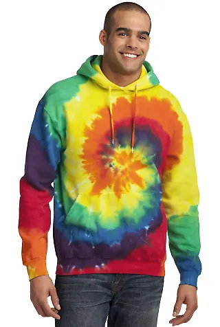 PC146 Port & Company® Essential Tie-Dye Pullover  Rainbow front view