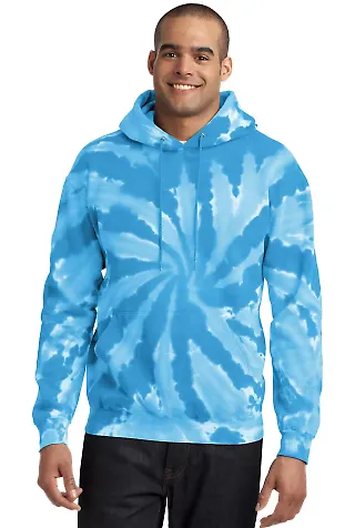 PC146 Port & Company® Essential Tie-Dye Pullover  Turquoise front view