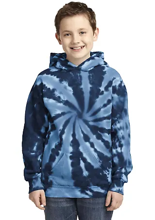 PC146Y Port & Company® Youth Essential Tie-Dye Pu in Navy front view