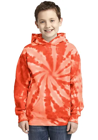 PC146Y Port & Company® Youth Essential Tie-Dye Pu in Orange front view