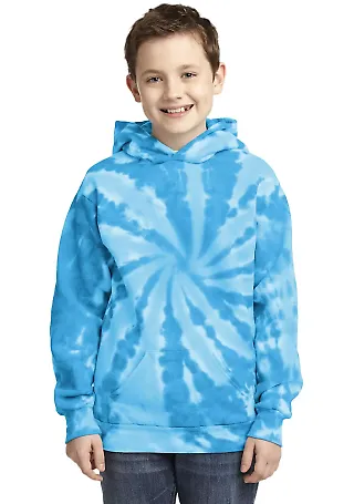 PC146Y Port & Company® Youth Essential Tie-Dye Pu in Turquoise front view