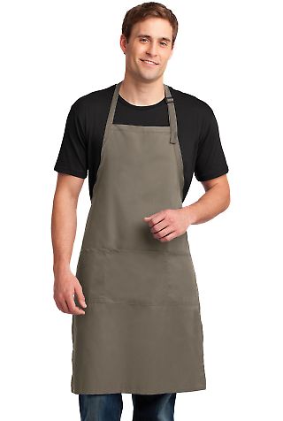 A700 Port Authority® Easy Care Extra Long Bib Apr in Khaki front view