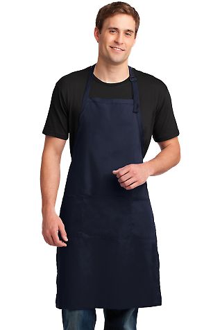 A700 Port Authority® Easy Care Extra Long Bib Apr in Navy front view