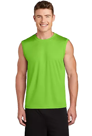 ST352 Sport-Tek Sleeveless Competitor™ Tee Lime Shock front view