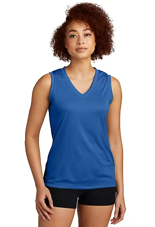 LST352 Sport-Tek Ladies Sleeveless Competitor™ V in True royal front view