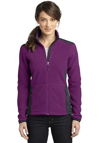 EB233 Eddie Bauer® Ladies Full-Zip Sherpa Fleece  Concord Pur/Gy front view