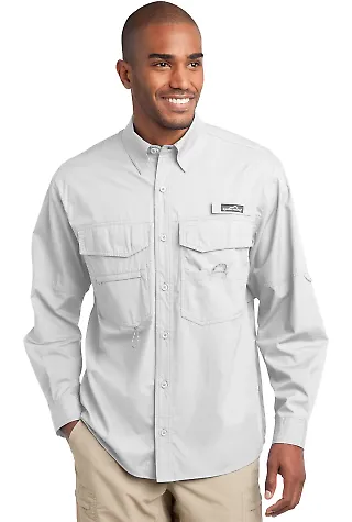 EB606 Eddie Bauer® - Long Sleeve Fishing Shirt White front view