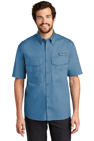EB608 Eddie Bauer® - Short Sleeve Fishing Shirt Blue Gill front view