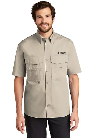 EB608 Eddie Bauer® - Short Sleeve Fishing Shirt Driftwood front view