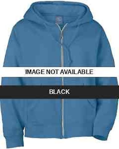 121210 Ash City Ladies' Vintage Hooded Zip Jacket Black front view