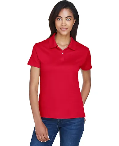 DG200W Devon & Jones Ladies' Pima-Tech Jet Pique P RED front view