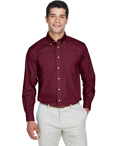 D620 Devon & Jones Men's Crown Collection Solid Br BURGUNDY front view