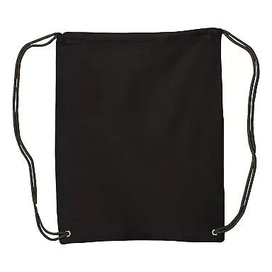8875 Liberty Bags - Cotton Canvas Drawstring Backp BLACK front view
