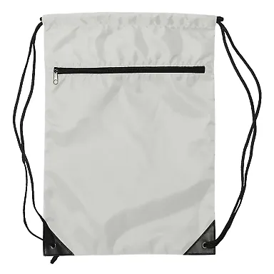 8888 Liberty Bags - Denier Nylon Zippered Drawstri WHITE front view