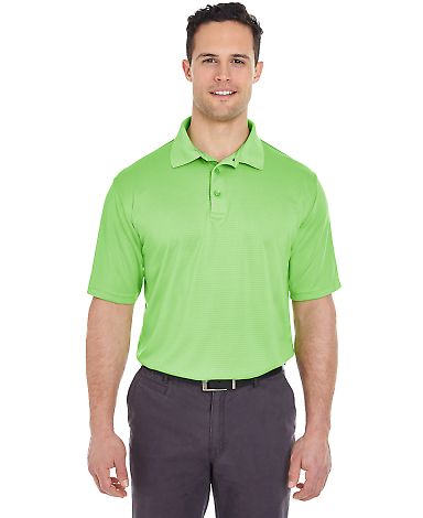 8220 UltraClub Men's Cool & Dry Jacquard Stripe Po in Light green front view