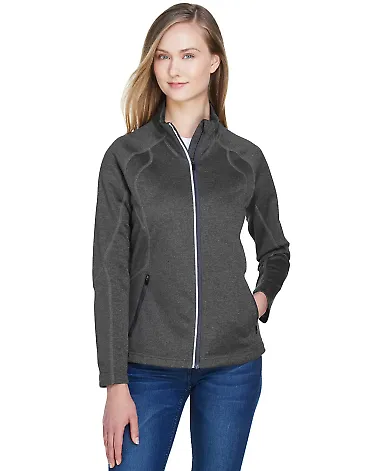 78174 North End Gravity Ladies' Performance Fleece CARBON HEATHER front view