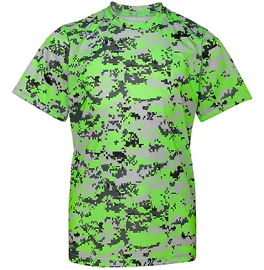 2180 Badger B-Core Youth Digital Tee Lime Digital front view