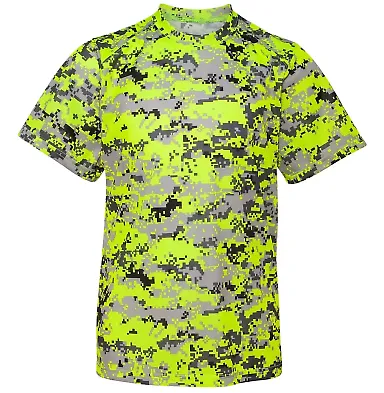 2180 Badger B-Core Youth Digital Tee Safety Yellow Digital front view