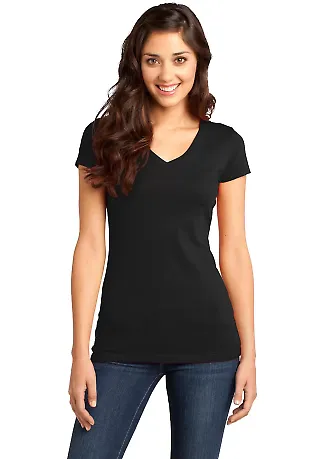DT6501 District® - Juniors Very Important Tee® V Black front view