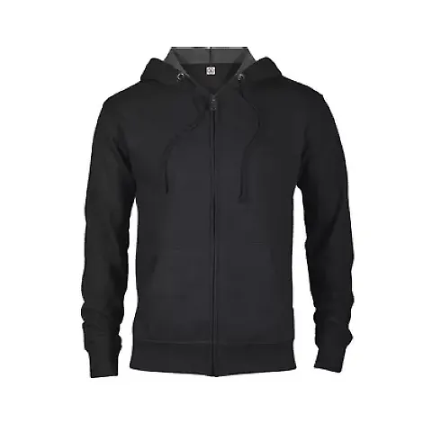 97300 Adult Unisex French Terry Zip Hoodie in Black e9t front view