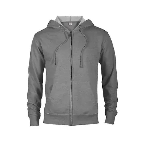 97300 Adult Unisex French Terry Zip Hoodie in Graphite heather hn5 front view