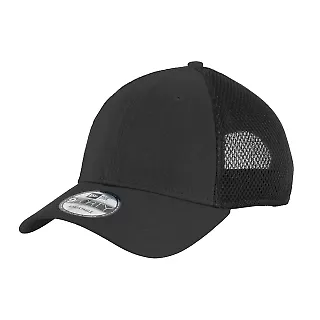 NE204 New Era® - Snapback Contrast Front Mesh Cap Black/Black front view