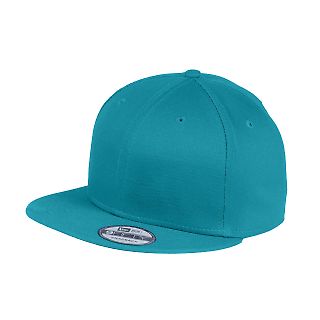 NE400 New Era Flat Bill Snapback Cap in Shark teal front view