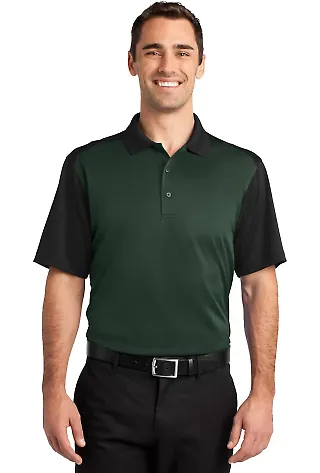 CS417 CornerStone® Select Snag-Proof Blocked Polo Dk Green/Black front view