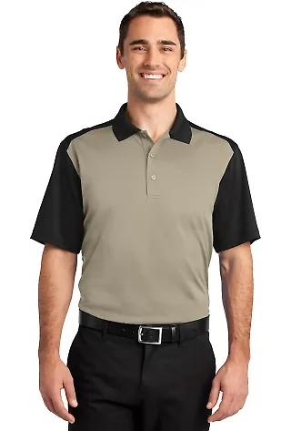 CS417 CornerStone® Select Snag-Proof Blocked Polo Tan/Black front view