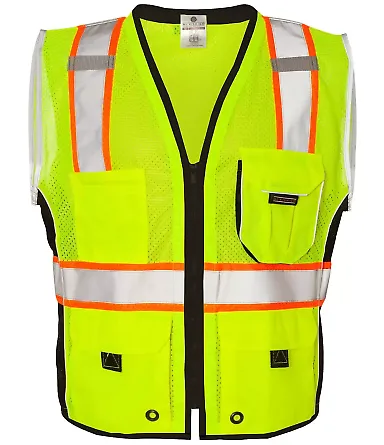 1513-1514 ML Kishigo - Black Series Heavy Duty Ves Lime front view