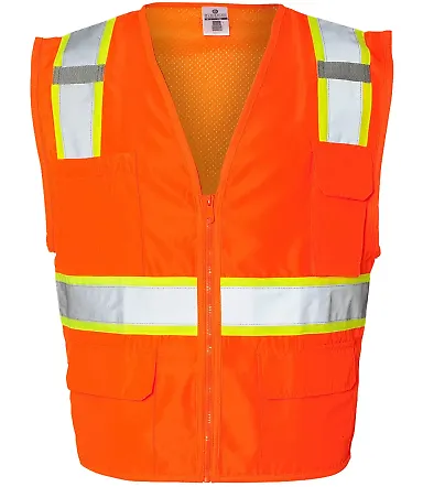 1163-1164 ML Kishigo - Solid Front Vest with Mesh  Orange front view
