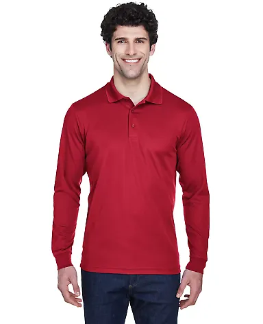 88192 Core 365 Pinnacle  Men's Performance Long Sl CLASSIC RED front view