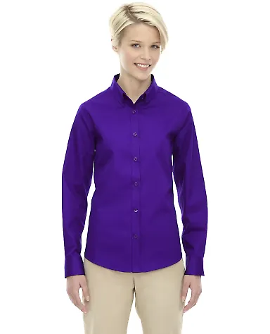 78193 Core 365 Ladies' Operate Long-Sleeve Twill S CAMPUS PURPLE front view